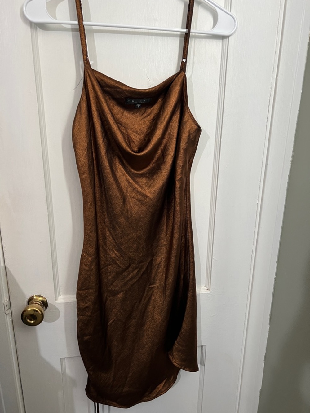 Trixxi Bronze Copper Cowl Midi Dress